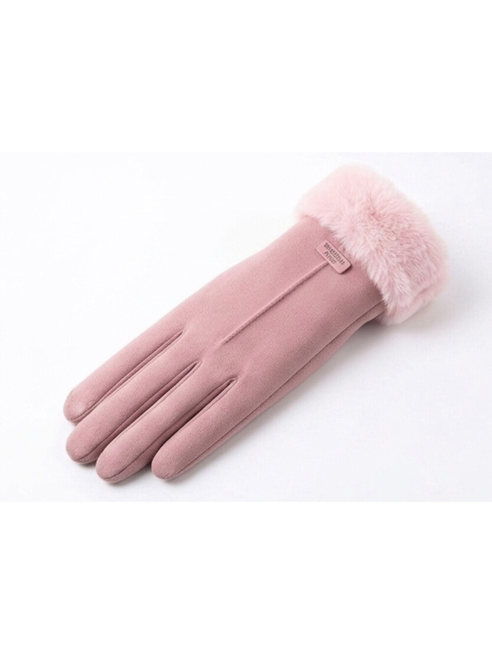 Women’s Touchscreen Gloves Plush Fur Cuff - Dusty Rose - New in packaging winter